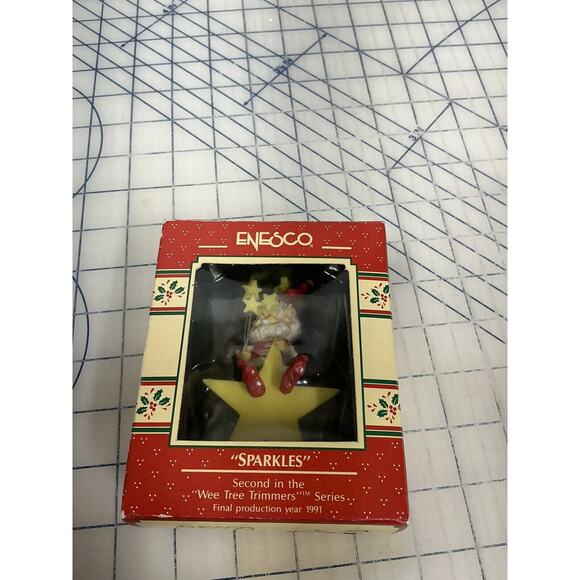 VTG 1989 Enesco Treasury Christmas Tree Ornament "Sparkles" Elf # 561843 NEW - Picture 1 of 8